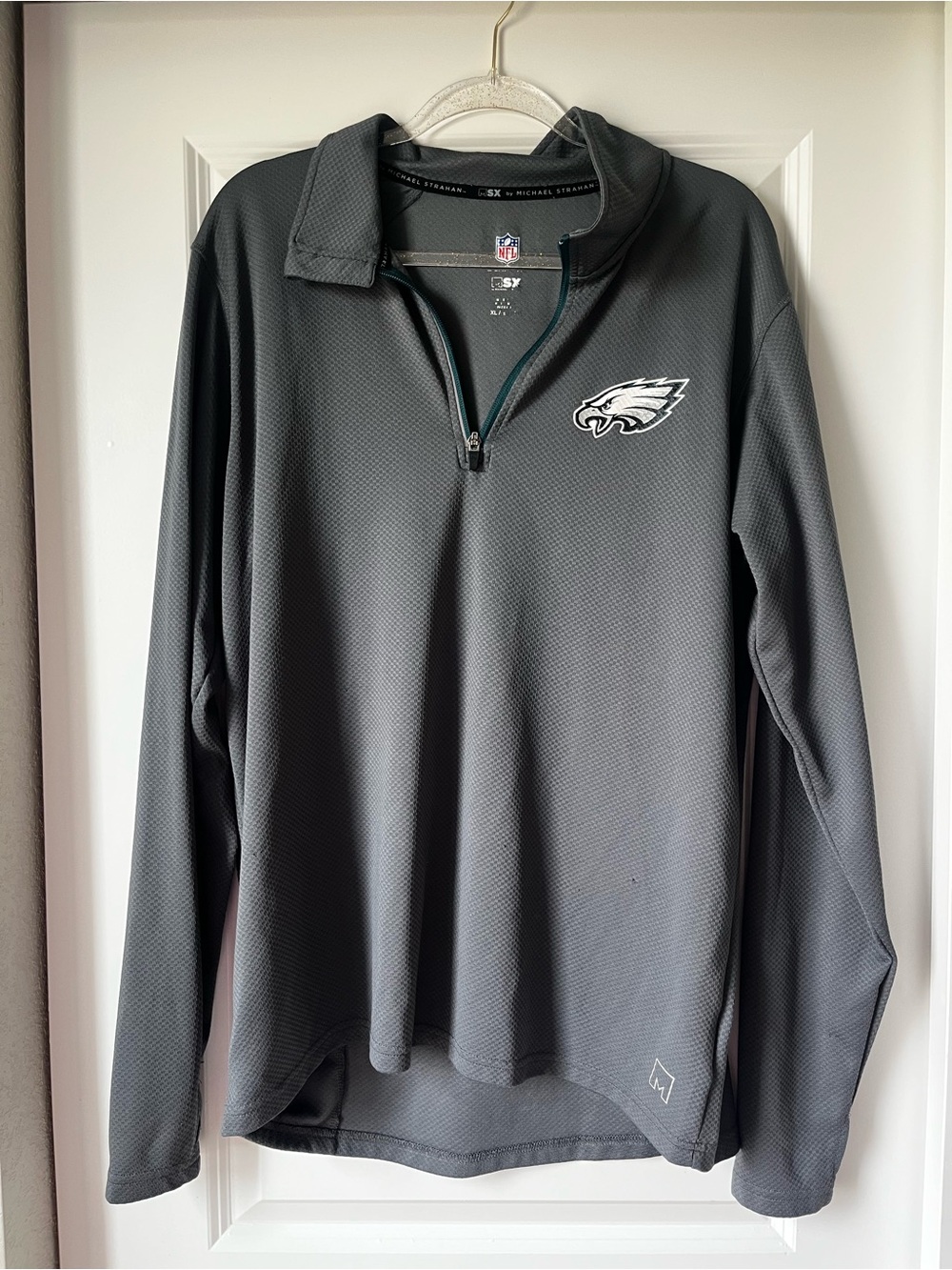 Men's Philadelphia Eagles Gray Lightweight Quarter-Zip Pullover